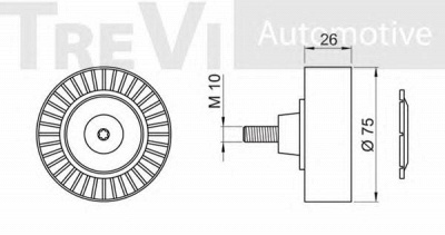 TREVI AUTOMOTIVE ta1706 -  Натяжной ролик, поликлиновой  ремень